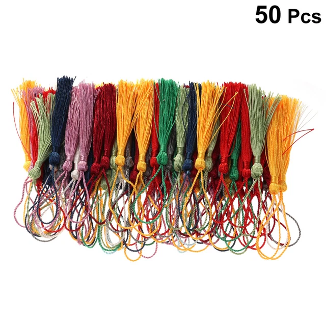 50 piezas pulsera bordada bolsa borda colgante borda hágalo usted mismo borda llavero