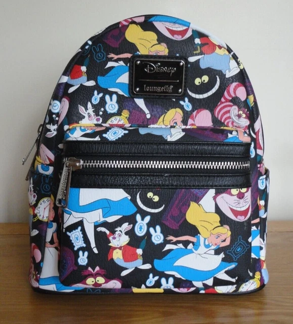 Loungefly Disney Alice in Wonderland AOP Mini Backpack. Displayed not used RARE