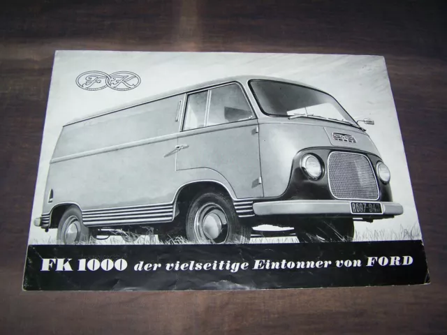 TOPRARITÄT Herrlicher Prospekt Ford FK 1000 Transit von 1954 !!!