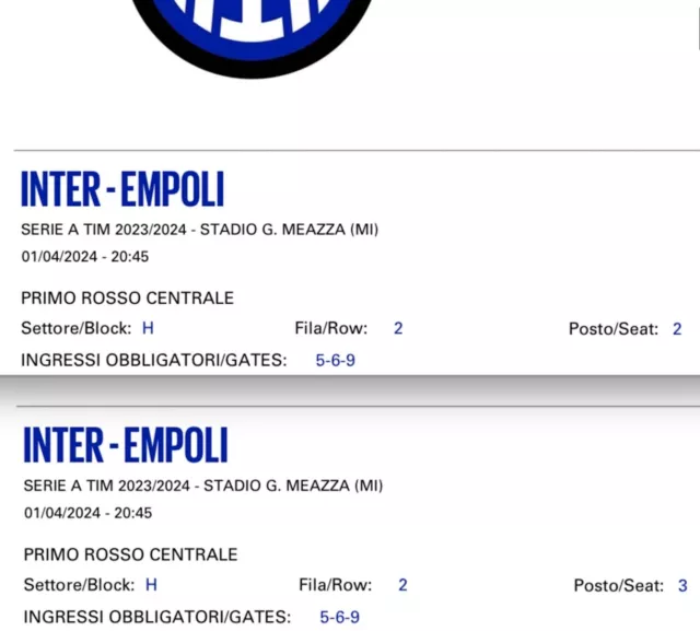 Biglietti partita di calcio Inter-Empoli del 1 Aprile 2024 ore
