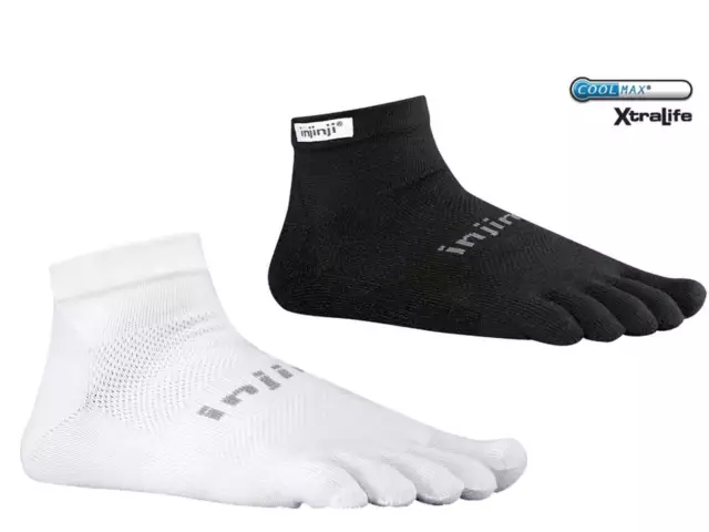 Injinji Lightweight Run Performance 2.0 Mini Crew Ultra Thin Coolmax toe socks