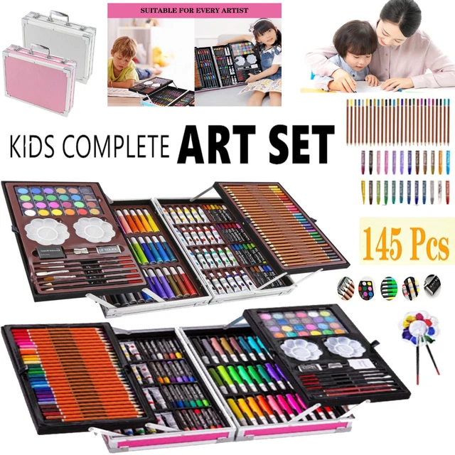 145X ART SET Case Drawing Painting Colouring Craft Kit Children Kids