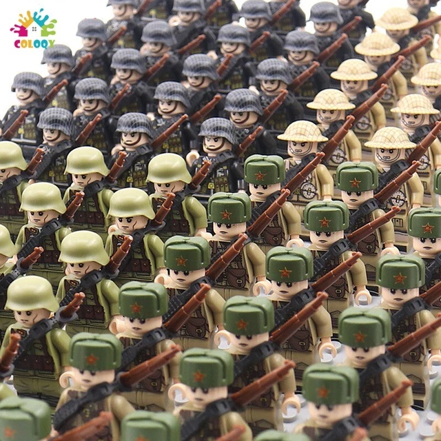 Figurines De Type LEGO Armée Militaires Soldats 24 pièces Lot Minifigures Nation