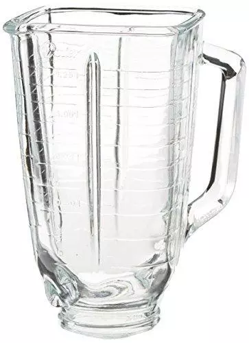 Oster 5-Cup Glass Square Replacement Blender Jar, 4.5" Top for Oster Models Only
