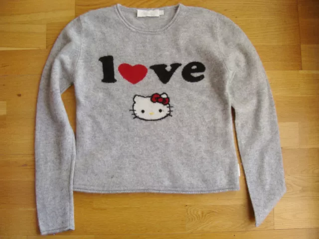 Pull gris HELLO KITTY  Cachemire VICTORIA  12 ans