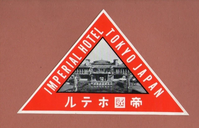 Rare Hotel luggage label Kofferaufkleber Japan Imperial Tokyo Triangle #195