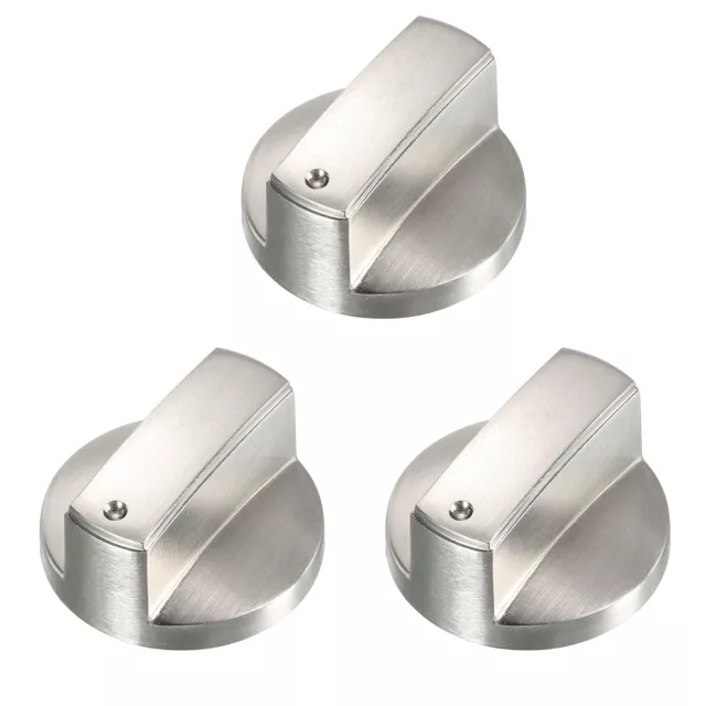 Estufa Perilla Reemplazo 40mm x 20mm 0 Grados Cocina Perilla Plata 3pzs