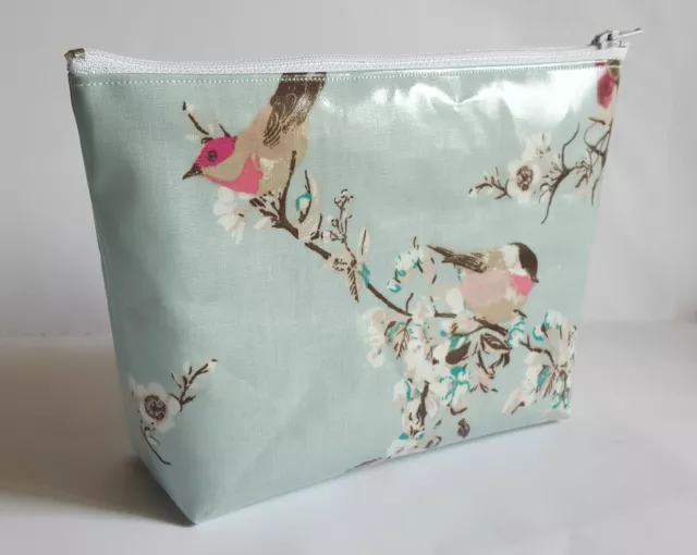 Beautiful Birds PVC Coated Fabric Handmade Make Up Bag Toiletry Bag 2