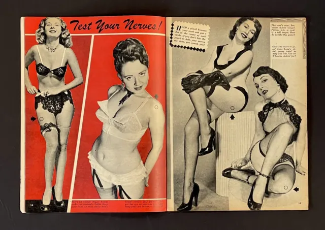 1952 June Issue Of Flirt Magazine With Cool Peter Driben  Cover Art 3