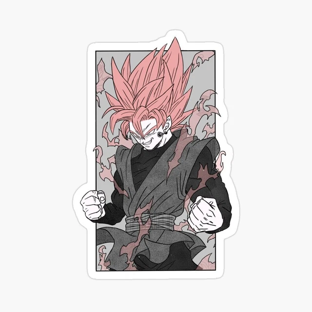 Rose Goku Black Manga Art Sticker Decal Vinyl For Car, Truck Sticker 5 Inch