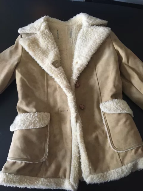 Vtg 70s Bermans Shearling Lambskin Leather Coat Jacket - Men's sz 42 Loop Collar