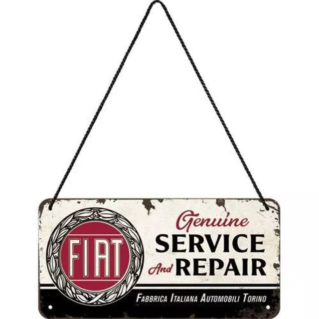 Nostalgic-Art - Retro Blechschild Hängeschild Türschild 10x20 cm - Fiat Service