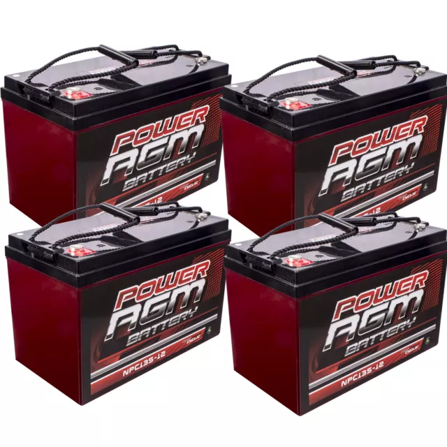 4 X 135Ah Amp Hour Battery Agm Sla 12 Volt 12V Deep Cycle Dual Fridge Solar 140A