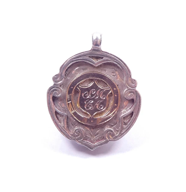 ANTIQUE ALBERT WATCH Fob Chain Medal 925 Sterling Silver Chester 1928