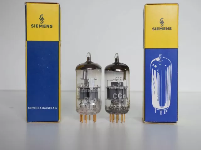 2 pcs NOS NIB CCa (6922 CV2492 E88CC) Siemens Halske gold pins