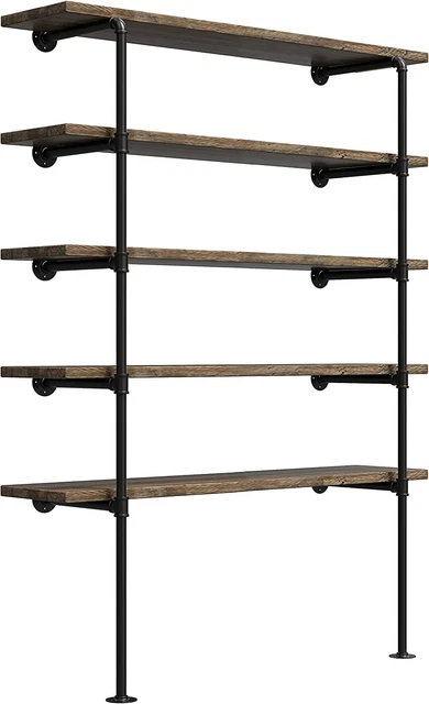 Industrial Retro Wall Mount Iron Pipe Shelf,Diy Open Bookshelf,Hung Bracket,Home