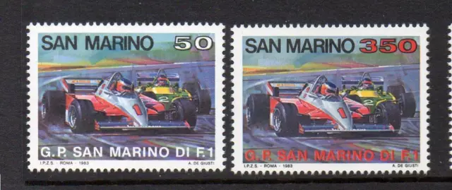 San Marino Mnh 1983 Sg1208-1209 San Marino Formula One Grand Prix