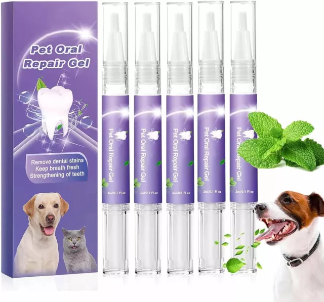 1-5Stck Cvreoz Pet Oral Repair Gel Haustier Zähne Mundpflege Gel zur Beseitigung