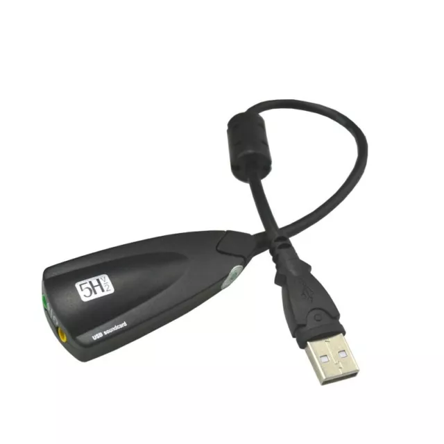 Tarjeta de Sonido USB Externa 7.1 Adaptador 5HV2 3D Audio Auricular MicróFo2989