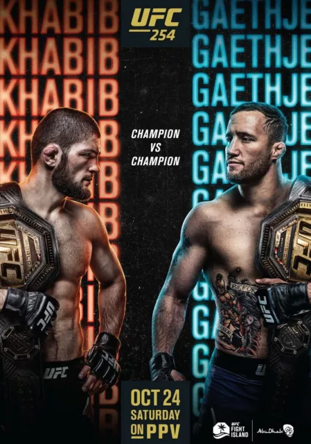 Khabib Vs Gaethje Poster Locandina 45X32Cm || Arti Marziali Mma Ufc