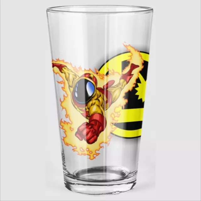 WILDFIRE of the LEGION OF SUPERHEROES pint glass