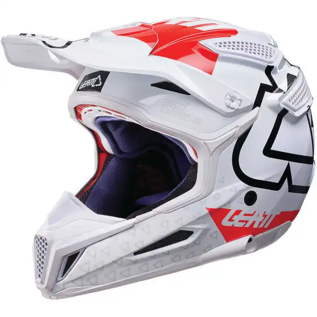 Leatt Gpx 5.5 V15 White Red Adults Helmet Motocross Enduro Quad Atv