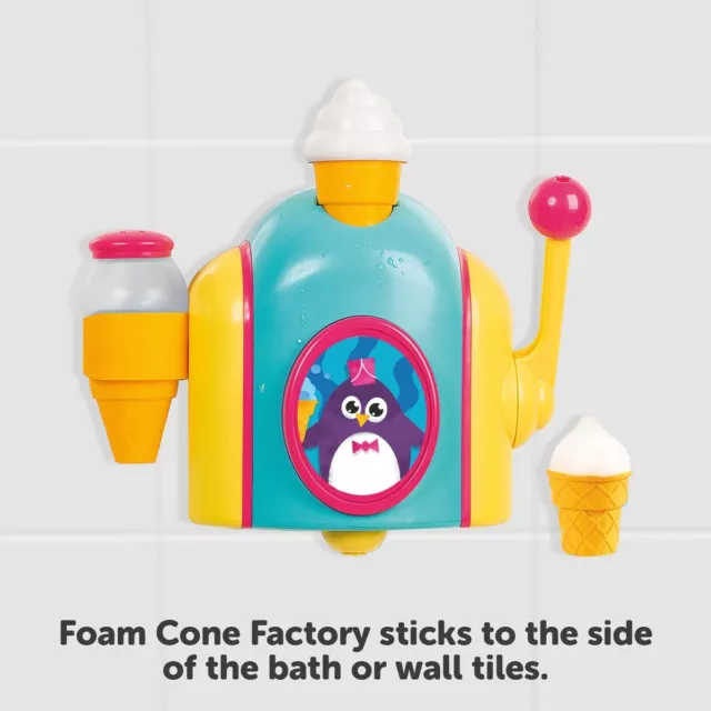 TOMY Toomies Foam Cone Factory Baby Bath Toy, Ice Cream Themed. Brand New