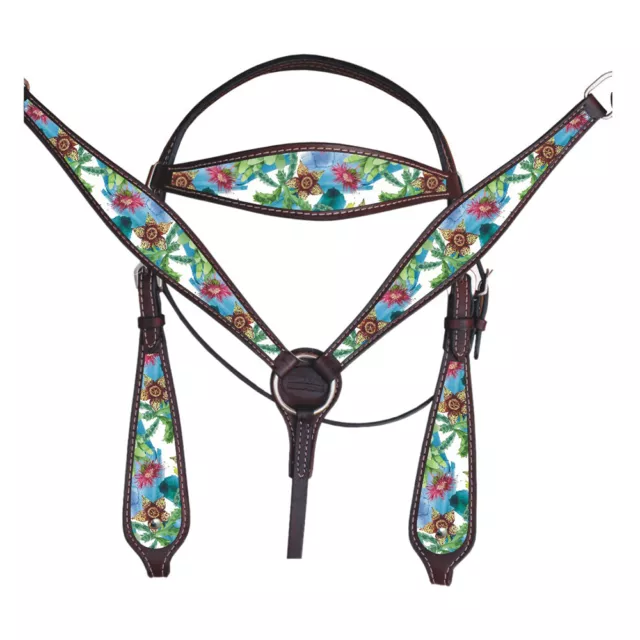 Juego de 60 BH Western Horse Cuello de Pecho Cuero Americano Hilason