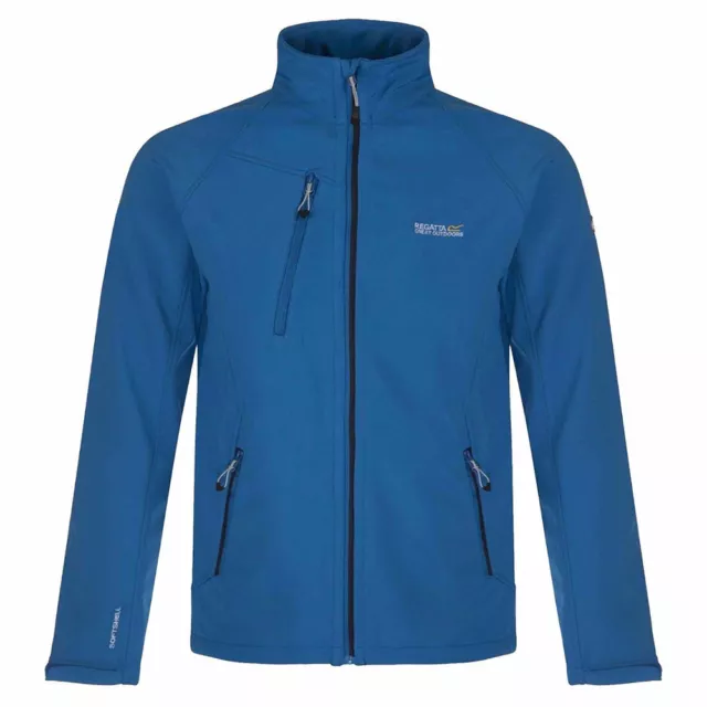 Regatta Mens Softshell Water Wind Resistant Nielson Lightweight Work Jacket Blue