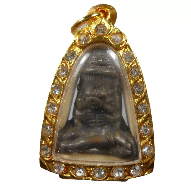Real Antique Phra Pidta Lp Eiam Old Thai Buddha Amulet Very Rare !!!