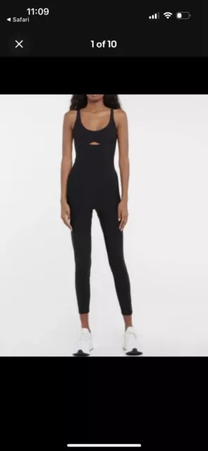 $160 The Upside Jumpsuit Womens Size 6 Small S Black Workout Athletic Atlantis