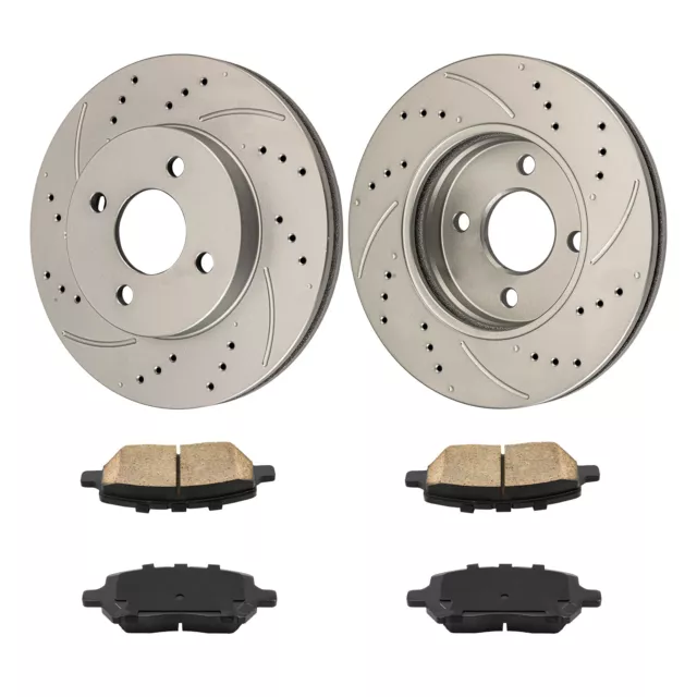 Front DRILLED SLOTTED Rotors Ceramic Brake Pads for Chevy Cobalt Pontiac G5