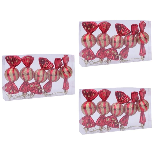 15 Pcs Christmas Ornaments Plastic Tree Decorations Party Supplies Baubles