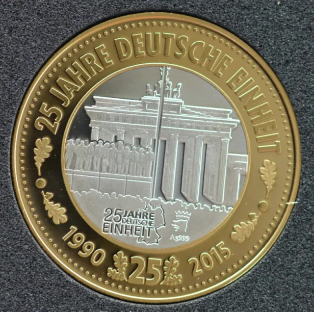 MEDAILLE Silber PP  25 Jahre Deutsche Einheit 2015