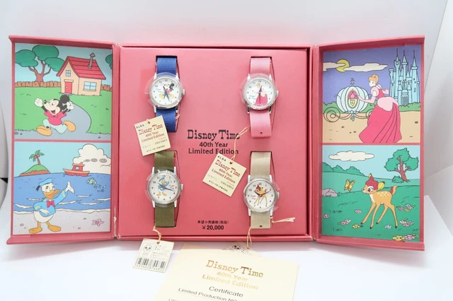 SET OROLOGI TOPOLINO, PAPERINO BAMBI,CENERENTOLA SEIKO Disney Time 40° R23-16