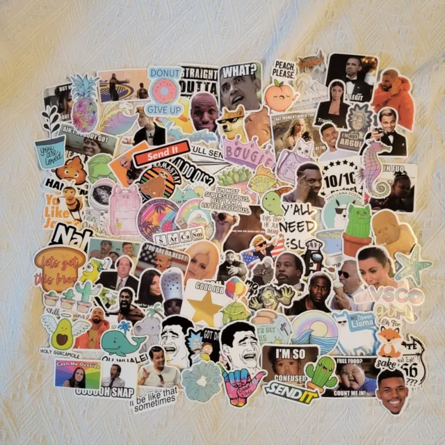 105 Meme Pop Culture Decorative Vinyl Stickers for Laptop Skateboard Journal