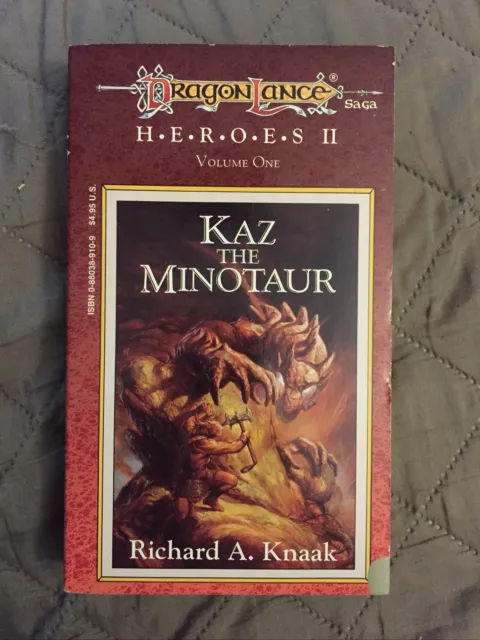 Fantasy Vintage Paperback, Kaz The Minotaur by Knaak, TSR Book 910 Pbo 1990 NVG+