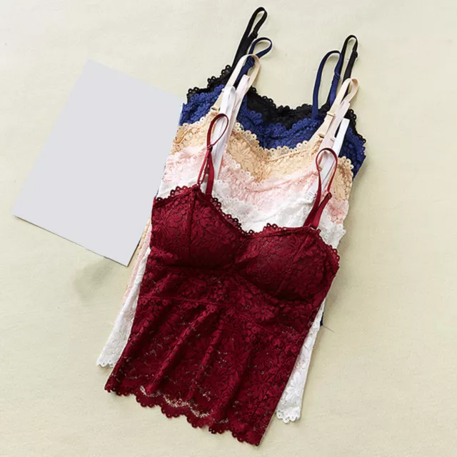 Women Bralette Padded Push Up Cut Out Lace Brassiere Camisole Top Beauty Back
