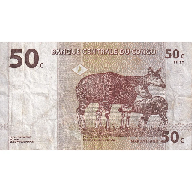 [#149660] Congo Democratic Republic, 50 Centimes, 1997, 1997-11-01, KM:84a, VF(3 2