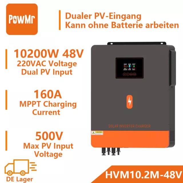Powmr 6200W 48V Hybrid-Solar-Wechselrichter mit Mppt 120A Laderegler