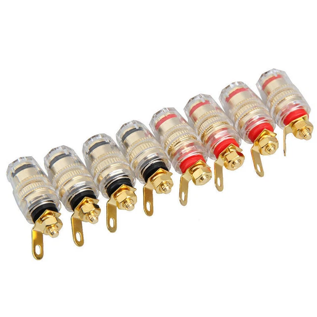 3X3X3X(8Pcs 4mm Amplifier Speaker Terminal Binding Post Banana Plug Jack H2D1)