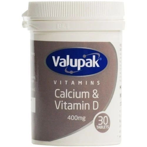 VALUPAK CALCIUM TABLETS with Vitamin D 400mg x 30 x 6 Packs 9.77
