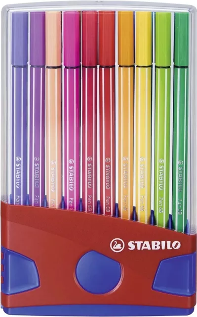 STABILO Pen 68 – ColorParade in Rot/Dunkelblau – 20er-Pack – verschiedene Farben