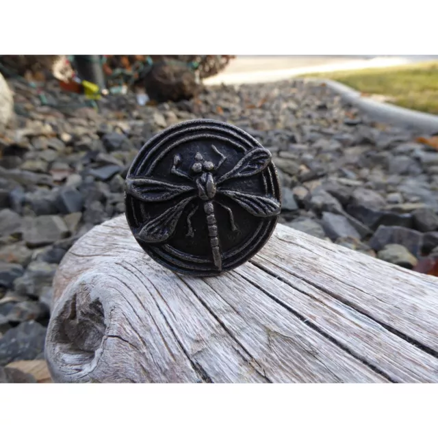 Vintage Drawer Pull Brown Metal Dragonfly Handle Cabinet Dresser Door Knob