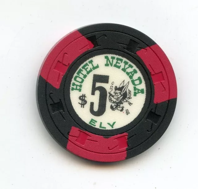 5.00 Chip from the Hotel Nevada Ely Nevada 3 Red