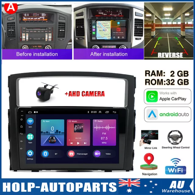 Android 12 Apple Carplay Car Radio GPS WiFi BT For Mitsubishi PAJERO 4 2006-2014