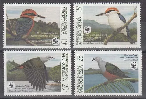 Mikronesien MiNr. 174/77 ** Weltweiter Naturschutz, Vögel