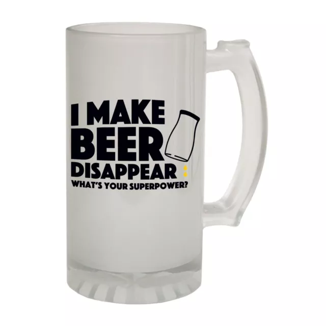Frosted Glass Beer Stein - I Make Dissappear Funny Novelty Christmas Gift Gifts