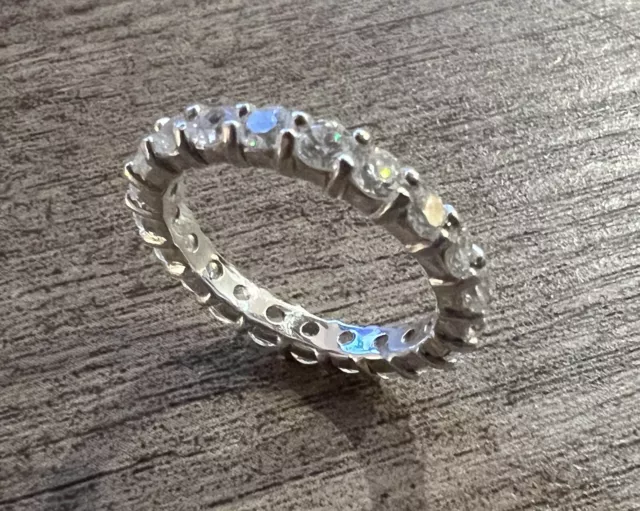 Superbe bague alliance - argent massif et Brillants