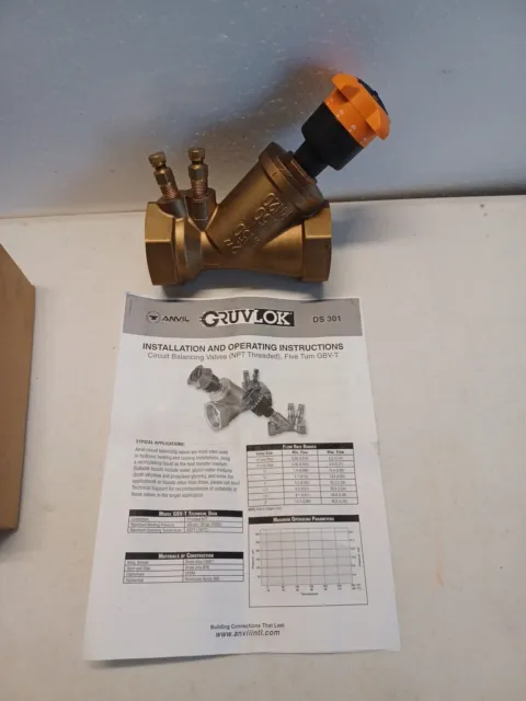 Gruvlok Balancing Valve 2 inch 5 Turn GBV-T   threaded ends